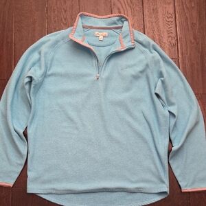 Peter Millar Sky Blue ¼ Zip Sweater with Gray Trim